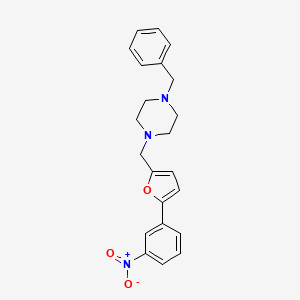 molecular formula C22H23N3O3 B5985008 1-benzyl-4-{[5-(3-nitrophenyl)-2-furyl]methyl}piperazine 