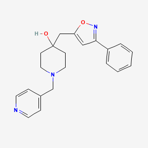 molecular formula C21H23N3O2 B5985009 4-[(3-phenyl-5-isoxazolyl)methyl]-1-(4-pyridinylmethyl)-4-piperidinol 