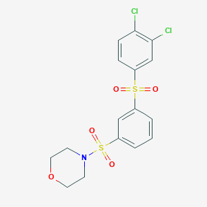 molecular formula C16H15Cl2NO5S2 B5985024 4-({3-[(3,4-dichlorophenyl)sulfonyl]phenyl}sulfonyl)morpholine 