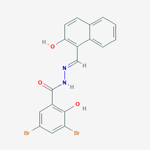 molecular formula C18H12Br2N2O3 B5985025 3,5-dibromo-2-hydroxy-N'-[(2-hydroxy-1-naphthyl)methylene]benzohydrazide 