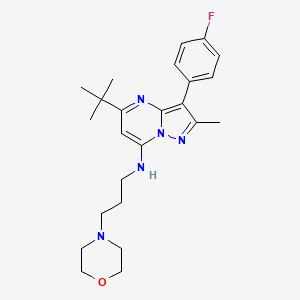 molecular formula C24H32FN5O B5985026 5-tert-butyl-3-(4-fluorophenyl)-2-methyl-N-[3-(4-morpholinyl)propyl]pyrazolo[1,5-a]pyrimidin-7-amine 