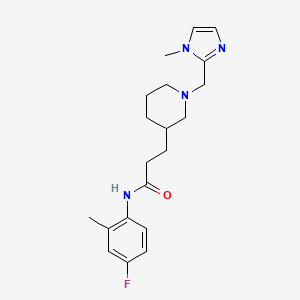 molecular formula C20H27FN4O B5985039 N-(4-fluoro-2-methylphenyl)-3-{1-[(1-methyl-1H-imidazol-2-yl)methyl]-3-piperidinyl}propanamide 