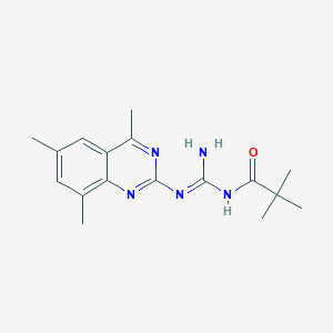 molecular formula C17H23N5O B5985044 N-{amino[(4,6,8-trimethyl-2-quinazolinyl)amino]methylene}-2,2-dimethylpropanamide 