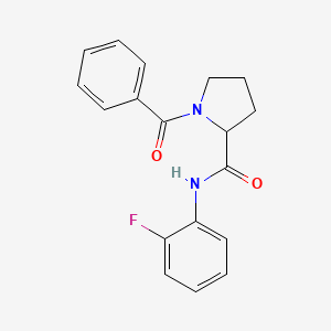 molecular formula C18H17FN2O2 B5985061 1-benzoyl-N-(2-fluorophenyl)prolinamide 
