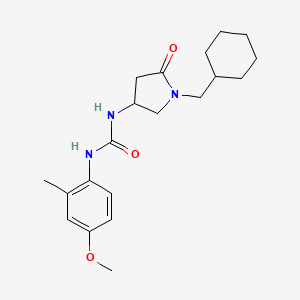 molecular formula C20H29N3O3 B5985065 N-[1-(cyclohexylmethyl)-5-oxo-3-pyrrolidinyl]-N'-(4-methoxy-2-methylphenyl)urea 