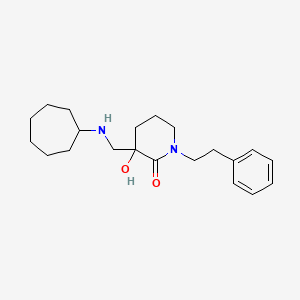 molecular formula C21H32N2O2 B5985070 3-[(cycloheptylamino)methyl]-3-hydroxy-1-(2-phenylethyl)-2-piperidinone 