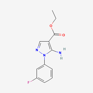 molecular formula C12H12FN3O2 B598509 5-氨基-1-(3-氟苯基)-1H-吡唑-4-羧酸乙酯 CAS No. 138907-70-7