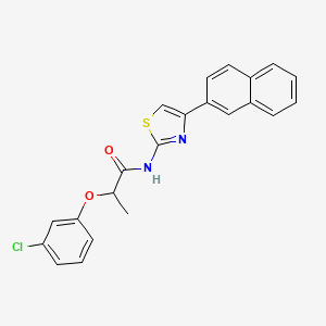 molecular formula C22H17ClN2O2S B5985101 2-(3-chlorophenoxy)-N-[4-(2-naphthyl)-1,3-thiazol-2-yl]propanamide 