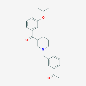 molecular formula C24H29NO3 B5985107 1-(3-{[3-(3-isopropoxybenzoyl)-1-piperidinyl]methyl}phenyl)ethanone 