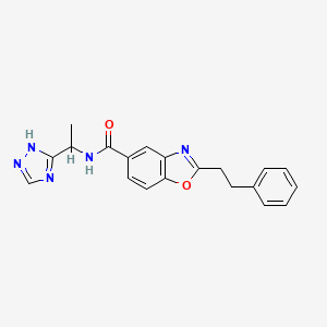 molecular formula C20H19N5O2 B5985109 2-(2-phenylethyl)-N-[1-(1H-1,2,4-triazol-5-yl)ethyl]-1,3-benzoxazole-5-carboxamide 