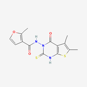 molecular formula C14H13N3O3S2 B5985115 N-(2-mercapto-5,6-dimethyl-4-oxothieno[2,3-d]pyrimidin-3(4H)-yl)-2-methyl-3-furamide 