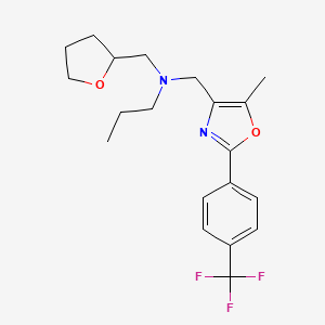 molecular formula C20H25F3N2O2 B5985128 ({5-methyl-2-[4-(trifluoromethyl)phenyl]-1,3-oxazol-4-yl}methyl)propyl(tetrahydro-2-furanylmethyl)amine 