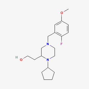 molecular formula C19H29FN2O2 B5985146 2-[1-cyclopentyl-4-(2-fluoro-5-methoxybenzyl)-2-piperazinyl]ethanol 