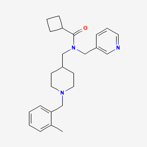 molecular formula C25H33N3O B5985158 N-{[1-(2-methylbenzyl)-4-piperidinyl]methyl}-N-(3-pyridinylmethyl)cyclobutanecarboxamide 