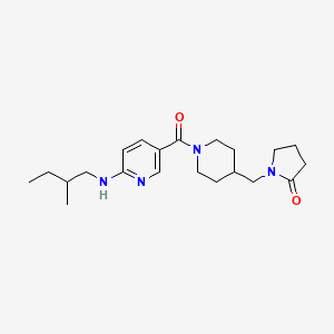molecular formula C21H32N4O2 B5985166 1-{[1-({6-[(2-methylbutyl)amino]-3-pyridinyl}carbonyl)-4-piperidinyl]methyl}-2-pyrrolidinone 