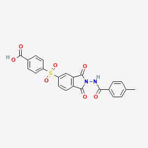 molecular formula C23H16N2O7S B5985175 4-({2-[(4-methylbenzoyl)amino]-1,3-dioxo-2,3-dihydro-1H-isoindol-5-yl}sulfonyl)benzoic acid 