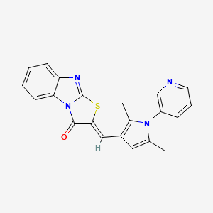 molecular formula C21H16N4OS B5985187 2-{[2,5-dimethyl-1-(3-pyridinyl)-1H-pyrrol-3-yl]methylene}[1,3]thiazolo[3,2-a]benzimidazol-3(2H)-one 
