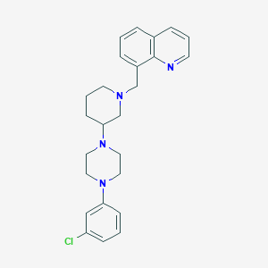molecular formula C25H29ClN4 B5985199 8-({3-[4-(3-chlorophenyl)-1-piperazinyl]-1-piperidinyl}methyl)quinoline 