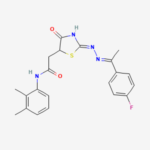 molecular formula C21H21FN4O2S B5985206 N-(2,3-dimethylphenyl)-2-(2-{[1-(4-fluorophenyl)ethylidene]hydrazono}-4-hydroxy-2,5-dihydro-1,3-thiazol-5-yl)acetamide 