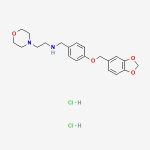 molecular formula C21H28Cl2N2O4 B5985216 N-[4-(1,3-benzodioxol-5-ylmethoxy)benzyl]-2-morpholin-4-ylethanamine dihydrochloride 