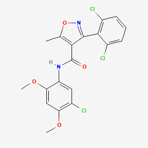 molecular formula C19H15Cl3N2O4 B5985223 N-(5-chloro-2,4-dimethoxyphenyl)-3-(2,6-dichlorophenyl)-5-methyl-4-isoxazolecarboxamide 