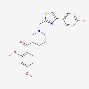 molecular formula C24H25FN2O3S B5985228 (2,4-二甲氧基苯基)(1-{[4-(4-氟苯基)-1,3-噻唑-2-基]甲基}-3-哌啶基)甲酮 