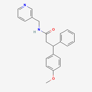 molecular formula C22H22N2O2 B5985253 3-(4-methoxyphenyl)-3-phenyl-N-(3-pyridinylmethyl)propanamide 