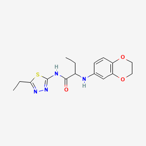 2-(2,3-dihydro-1,4-benzodioxin-6-ylamino)-N-(5-ethyl-1,3,4-thiadiazol-2-yl)butanamide