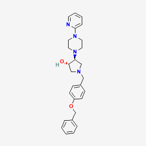 molecular formula C27H32N4O2 B5985266 (3S*,4S*)-1-[4-(benzyloxy)benzyl]-4-[4-(2-pyridinyl)-1-piperazinyl]-3-pyrrolidinol 