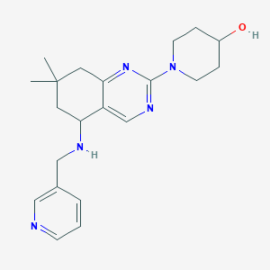 1-{7,7-dimethyl-5-[(3-pyridinylmethyl)amino]-5,6,7,8-tetrahydro-2-quinazolinyl}-4-piperidinol
