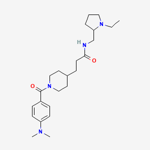 3-{1-[4-(dimethylamino)benzoyl]-4-piperidinyl}-N-[(1-ethyl-2-pyrrolidinyl)methyl]propanamide