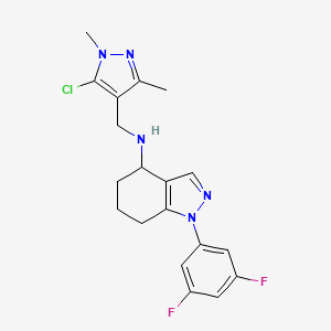 N-[(5-chloro-1,3-dimethyl-1H-pyrazol-4-yl)methyl]-1-(3,5-difluorophenyl)-4,5,6,7-tetrahydro-1H-indazol-4-amine