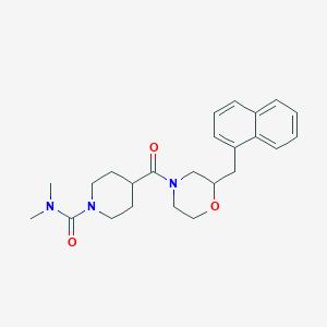 molecular formula C24H31N3O3 B5985344 N,N-dimethyl-4-{[2-(1-naphthylmethyl)-4-morpholinyl]carbonyl}-1-piperidinecarboxamide 