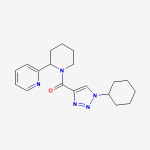 molecular formula C19H25N5O B5985351 2-{1-[(1-cyclohexyl-1H-1,2,3-triazol-4-yl)carbonyl]-2-piperidinyl}pyridine 
