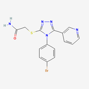 molecular formula C15H12BrN5OS B5985394 2-{[4-(4-bromophenyl)-5-(3-pyridinyl)-4H-1,2,4-triazol-3-yl]thio}acetamide CAS No. 477332-62-0