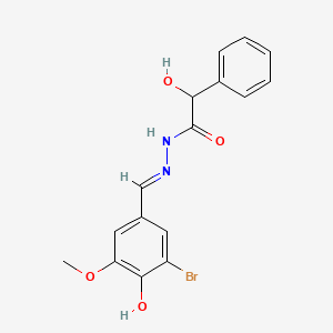 molecular formula C16H15BrN2O4 B5985402 N'-(3-bromo-4-hydroxy-5-methoxybenzylidene)-2-hydroxy-2-phenylacetohydrazide 