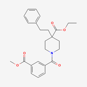 molecular formula C25H29NO5 B5985417 ethyl 1-[3-(methoxycarbonyl)benzoyl]-4-(2-phenylethyl)-4-piperidinecarboxylate 