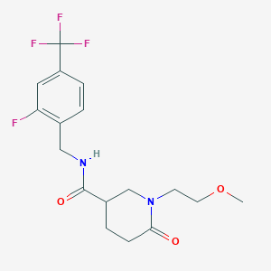 N-[2-fluoro-4-(trifluoromethyl)benzyl]-1-(2-methoxyethyl)-6-oxo-3-piperidinecarboxamide
