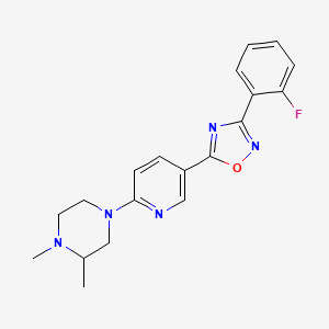 molecular formula C19H20FN5O B5985439 4-{5-[3-(2-fluorophenyl)-1,2,4-oxadiazol-5-yl]-2-pyridinyl}-1,2-dimethylpiperazine 