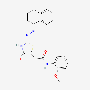 molecular formula C22H22N4O3S B5985443 2-[2-(3,4-dihydro-1(2H)-naphthalenylidenehydrazono)-4-hydroxy-2,5-dihydro-1,3-thiazol-5-yl]-N-(2-methoxyphenyl)acetamide 