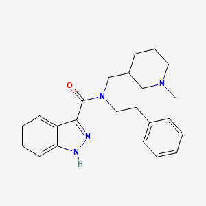 molecular formula C23H28N4O B5985456 N-[(1-methyl-3-piperidinyl)methyl]-N-(2-phenylethyl)-1H-indazole-3-carboxamide 