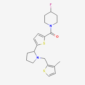 molecular formula C20H25FN2OS2 B5985461 4-fluoro-1-[(5-{1-[(3-methyl-2-thienyl)methyl]-2-pyrrolidinyl}-2-thienyl)carbonyl]piperidine 