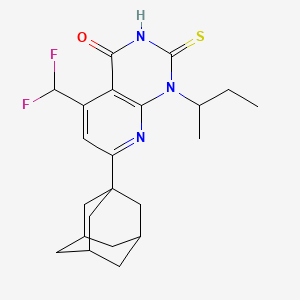 molecular formula C22H27F2N3OS B5985491 7-(1-adamantyl)-1-sec-butyl-5-(difluoromethyl)-2-mercaptopyrido[2,3-d]pyrimidin-4(1H)-one 