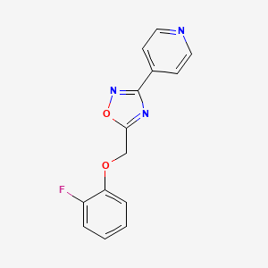 molecular formula C14H10FN3O2 B5985555 4-{5-[(2-fluorophenoxy)methyl]-1,2,4-oxadiazol-3-yl}pyridine 