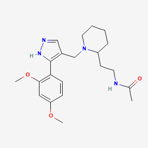 N-[2-(1-{[3-(2,4-dimethoxyphenyl)-1H-pyrazol-4-yl]methyl}-2-piperidinyl)ethyl]acetamide