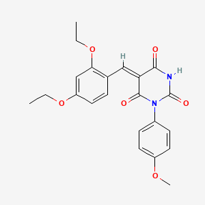 molecular formula C22H22N2O6 B5985585 5-(2,4-diethoxybenzylidene)-1-(4-methoxyphenyl)-2,4,6(1H,3H,5H)-pyrimidinetrione 