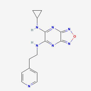 molecular formula C14H15N7O B5985599 N-cyclopropyl-N'-[2-(4-pyridinyl)ethyl][1,2,5]oxadiazolo[3,4-b]pyrazine-5,6-diamine 