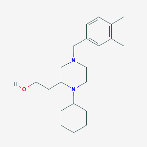 molecular formula C21H34N2O B5985607 2-[1-cyclohexyl-4-(3,4-dimethylbenzyl)-2-piperazinyl]ethanol 