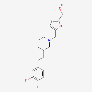 molecular formula C19H23F2NO2 B5985618 [5-({3-[2-(3,4-difluorophenyl)ethyl]-1-piperidinyl}methyl)-2-furyl]methanol 