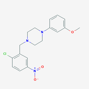 molecular formula C18H20ClN3O3 B5985629 1-(2-chloro-5-nitrobenzyl)-4-(3-methoxyphenyl)piperazine 